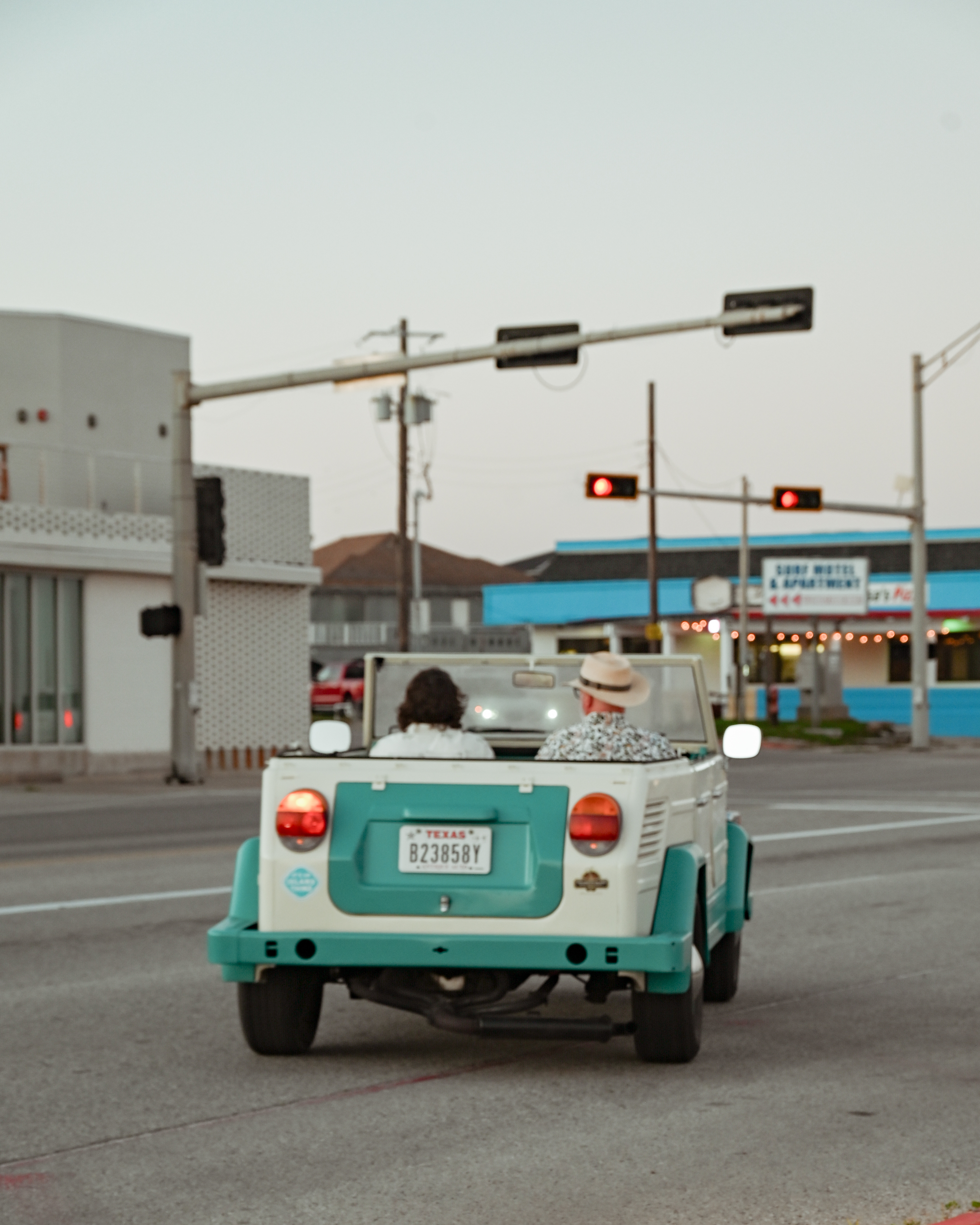 The Thing driving on a road