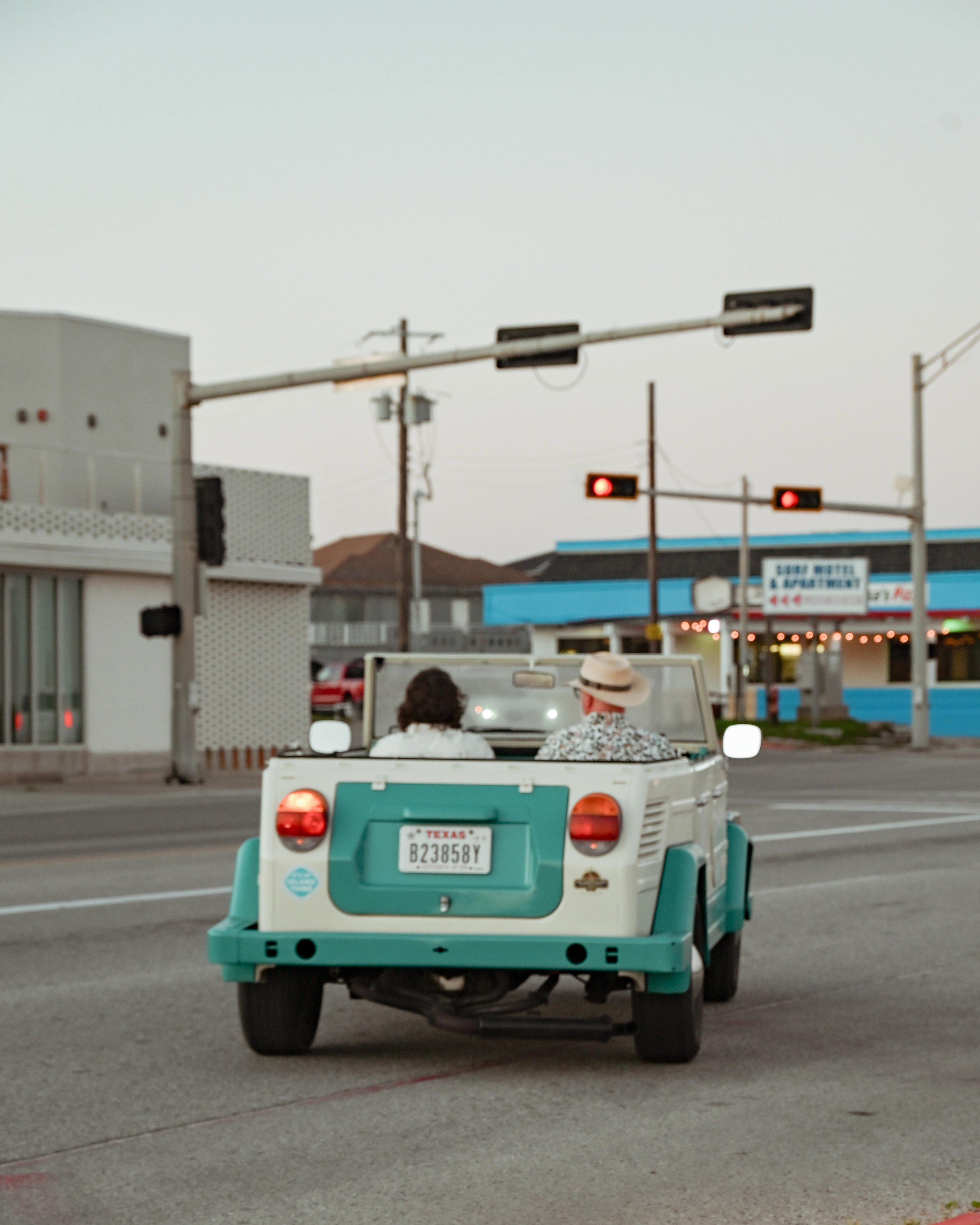 The Thing driving on a road